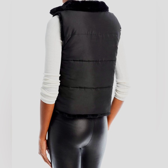 Echo Callum faux fur reversible zip vest. Small. Black. - Picture 2 of 2